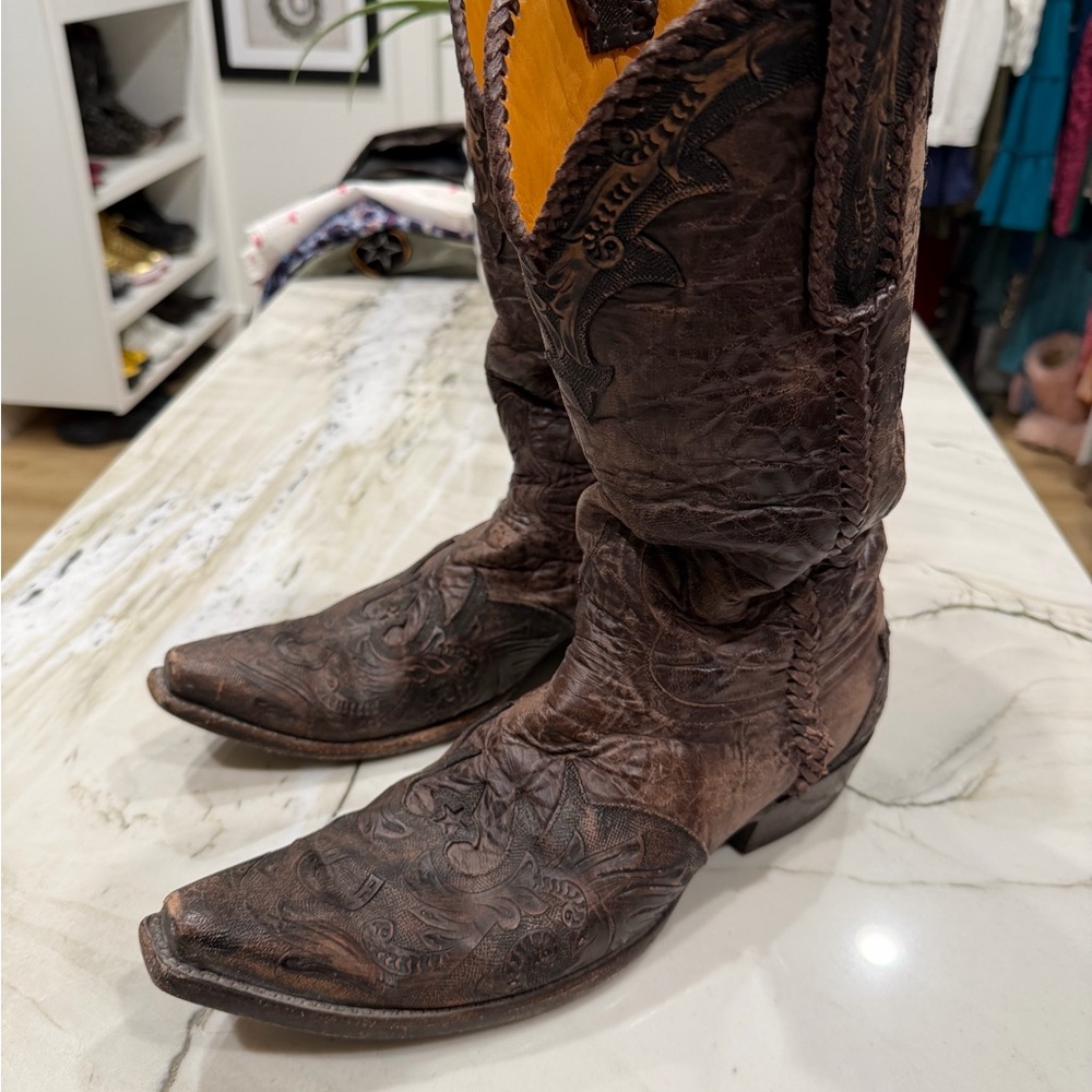 Old Gringo Brown Distressed Leather Western Boots